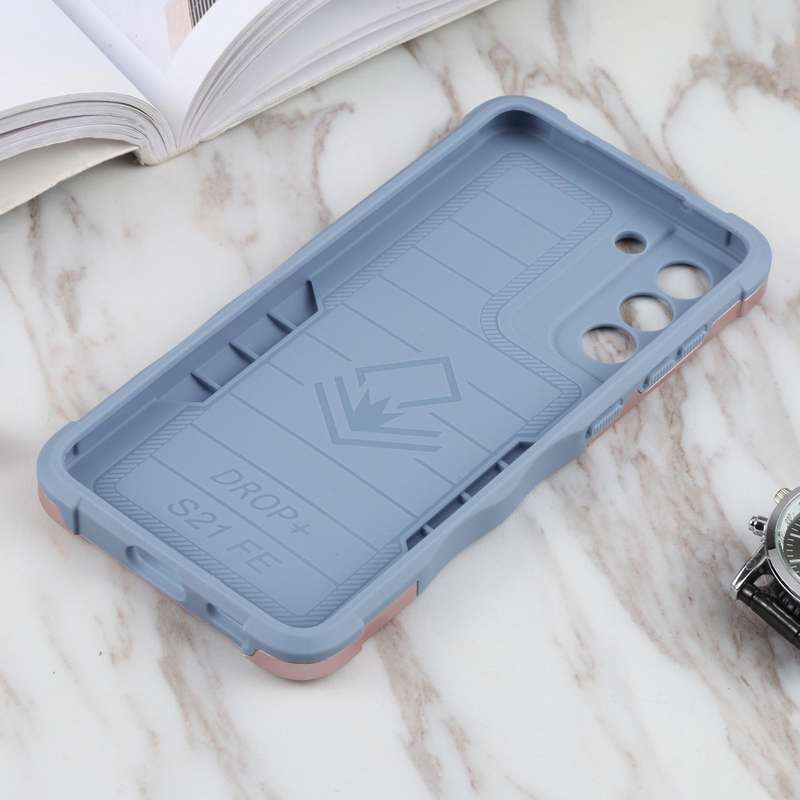 For Samsung Galaxy S21 FE 5G Non-slip Armor Phone Case(Rose Gold)