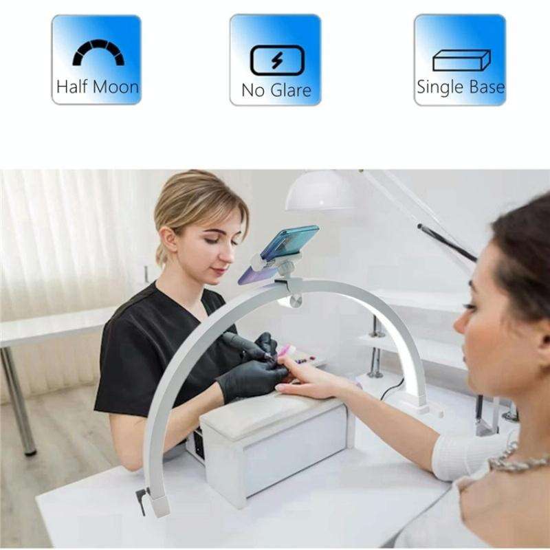 M12X Foldable LED Half Moon Lamp Touch Control Nail Art Lamp, Length: 56cm(AU Plug)