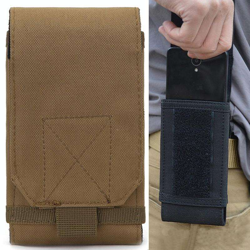 Stylish Outdoor Water Resistant Fabric Cell Phone Case, Size: approx. 17cm x 8.3cm x 3.5cm (Coyot...