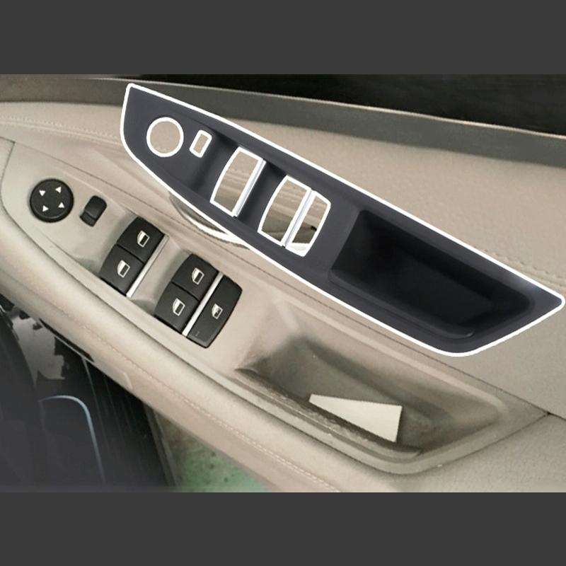 For BMW F10 2011-2017 Right Driving Car Door Window Lift Switch Trim Panel (Black)