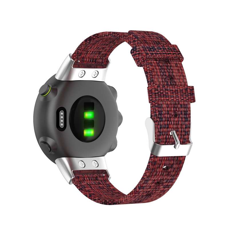 For Garmin Forerunner 45 / 45S / Swim 2 Universal Nylon Canvas Watch Band(Wine Red)