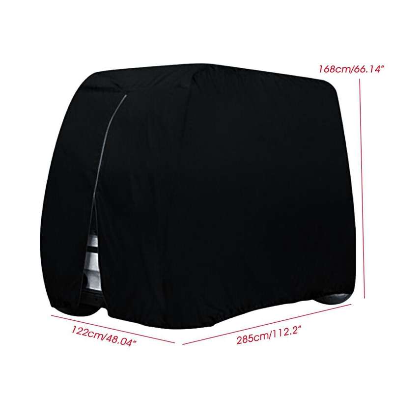 210D Oxford Cloth Golf Cart Cover Scooter Kart Dust Cover, Specification: 242 x 122 x 168 cm(Black)
