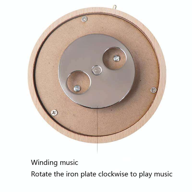 Girl Bedside Lamp Crystal Ball Wooden Base Music Box Charging Glow Rotating Night Light, Random M...