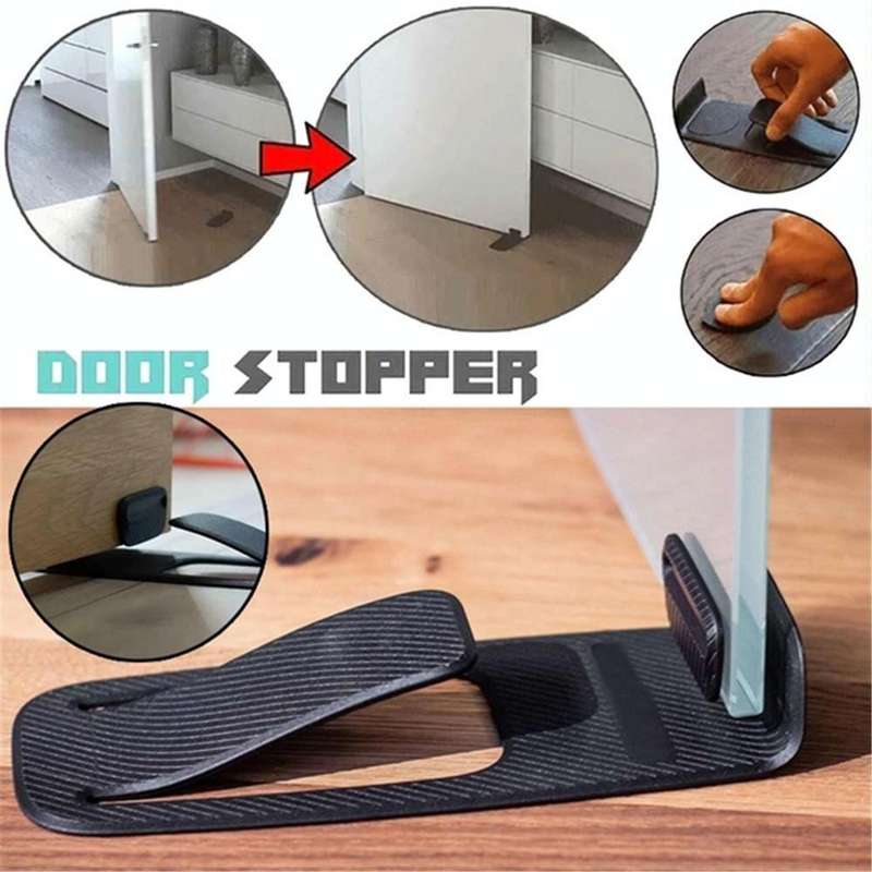 Multi-function Spring Innovative Door Stopper Block Simple Style Door Wedge Holder(Blue)