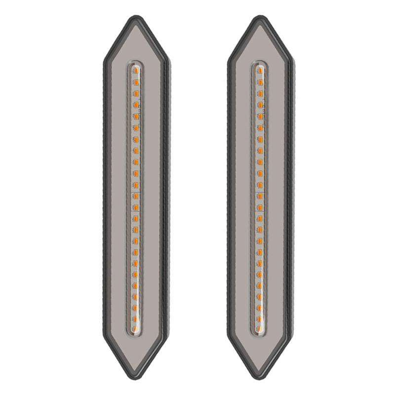 2 PCS Heavy Truck 100LED Two-color Running Water Light Guide Brake Steering Tail Rear Bumper Light