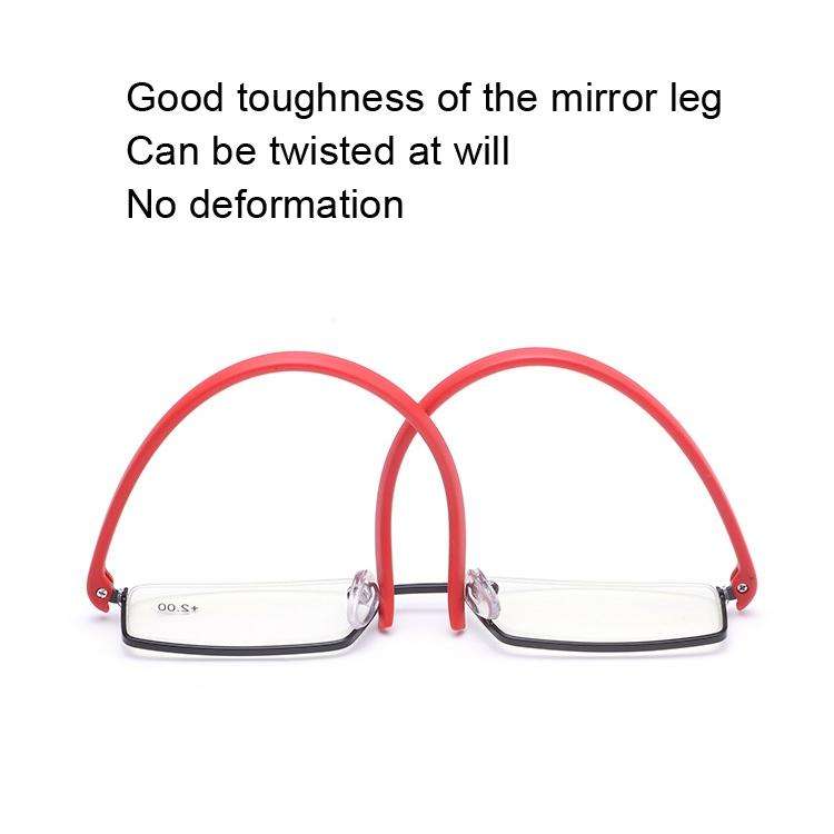 TR90 Seniors Clear Glasses With Portable Case Lightweight Presbyopic Glasses, Degree: +4.00(Blue)