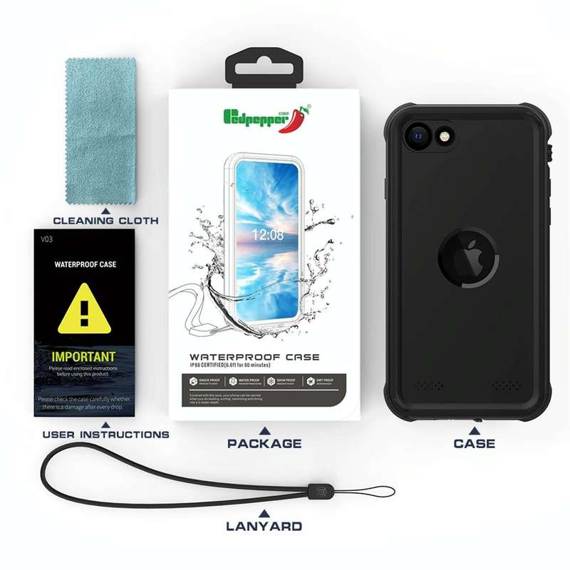 For iPhone SE 2022 / SE 2020 RedPepper Shockproof Waterproof Solid Color PC + TPU Protective Case...
