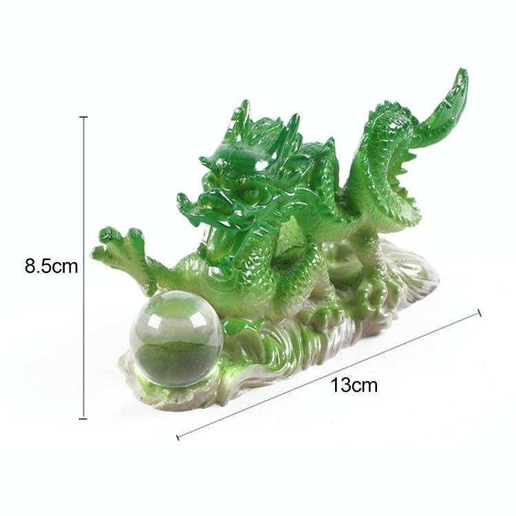 Color Changing Lucky Jade Dragon Shape Resin Kungfu Tea Accessories Tea Pet(Green)