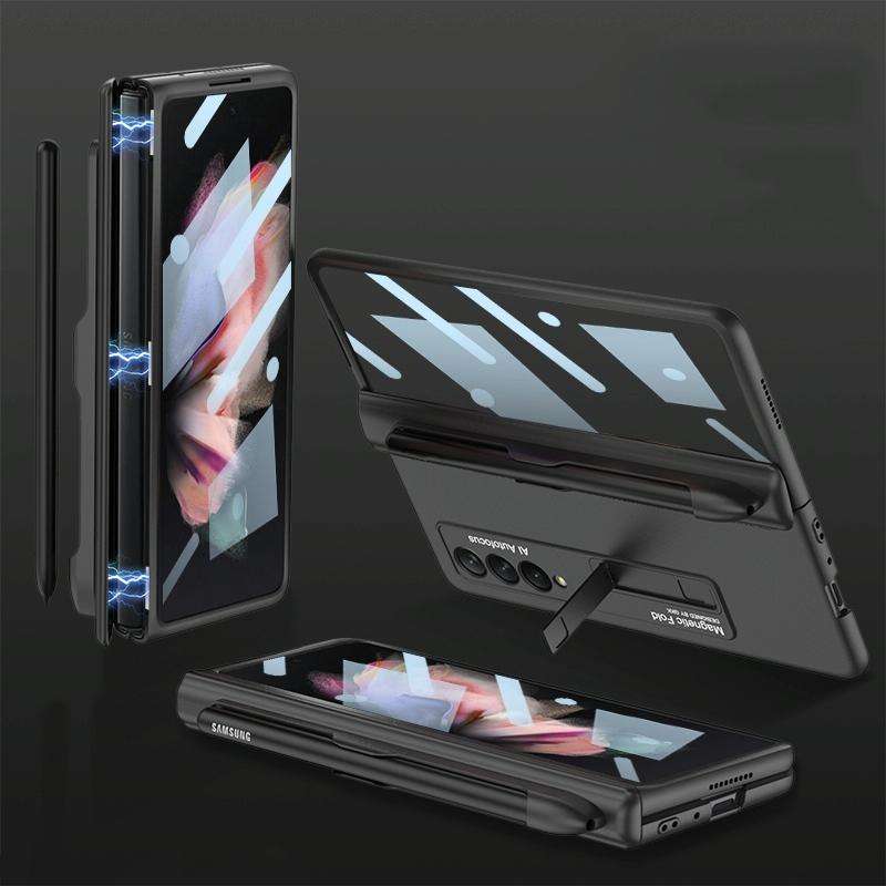 For Samsung Galaxy Z Fold3 5G GKK Integrated Magnetic Full Coverage Phone Flip Case with Pen Slot...