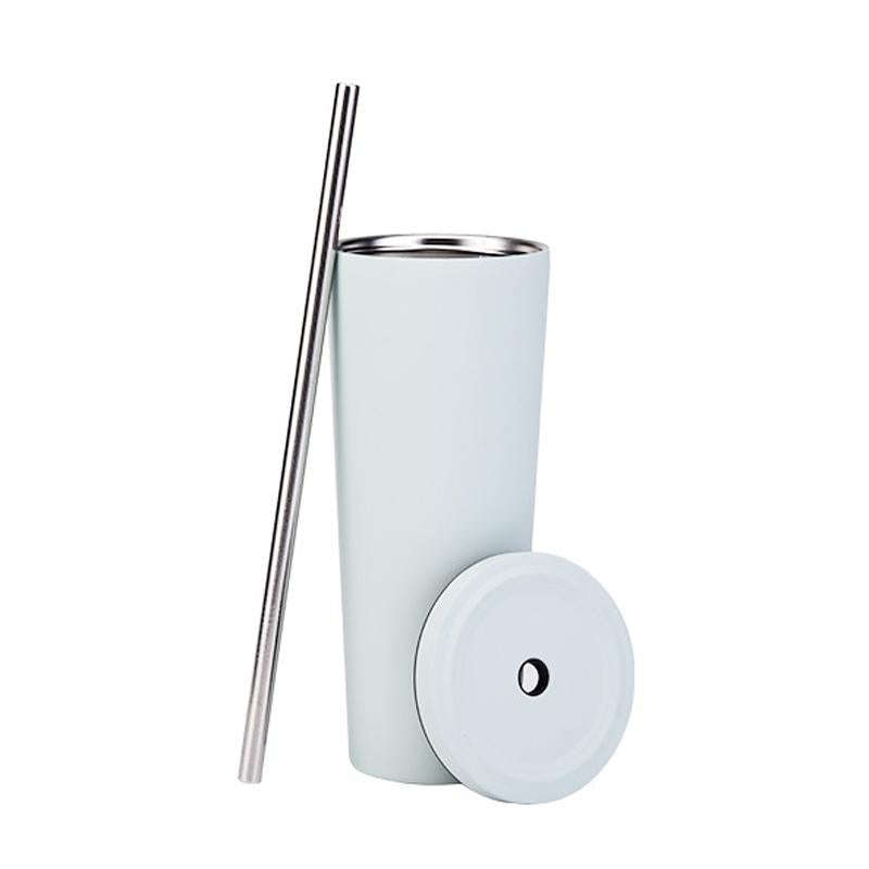 700ml Large Capacity Double Stainless Steel Straw Cup Vacuum Outdoor 304 Insulation Cup Car Water...