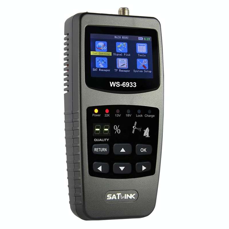 SATLINK WS6933 Portable Digital Satellite Finder Meter, 2.1 inch LCD Colour Screen, DVB-S2/S Sign...