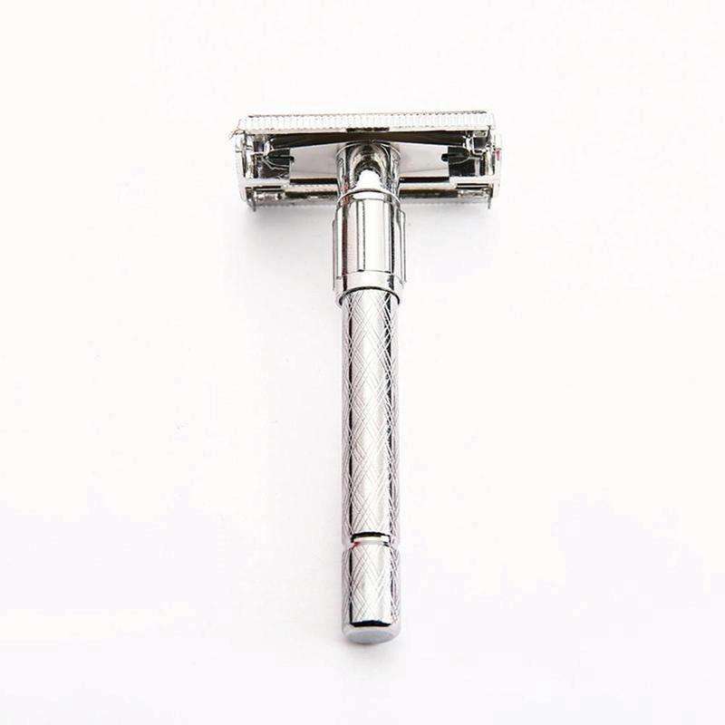 2 PCS Adjustable Safety Classic Stainless Steel Razor Men Safety Double Edge Blade Shaving