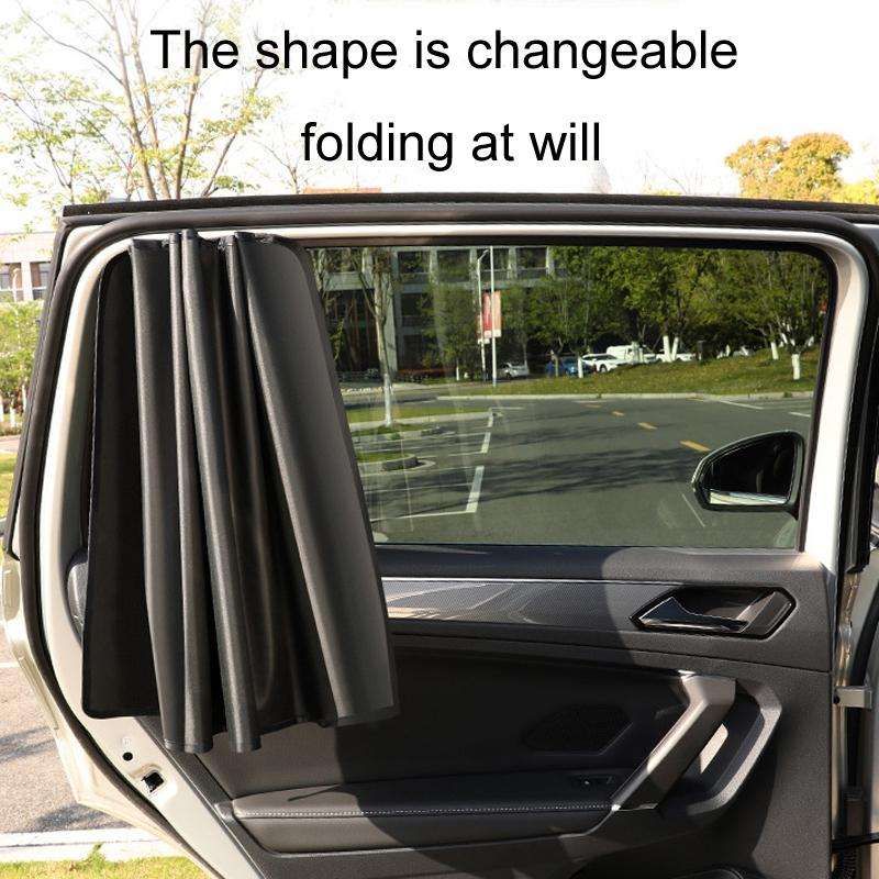 Heat-insulating Opaque Vinyl Coated Magnetic Car Curtains, Style: Full Blackout Principal Drive