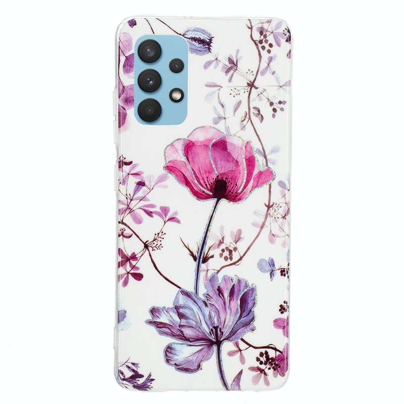 For Samsung Galaxy A32 4G Electroplating TPU Protective Case(Lotus)
