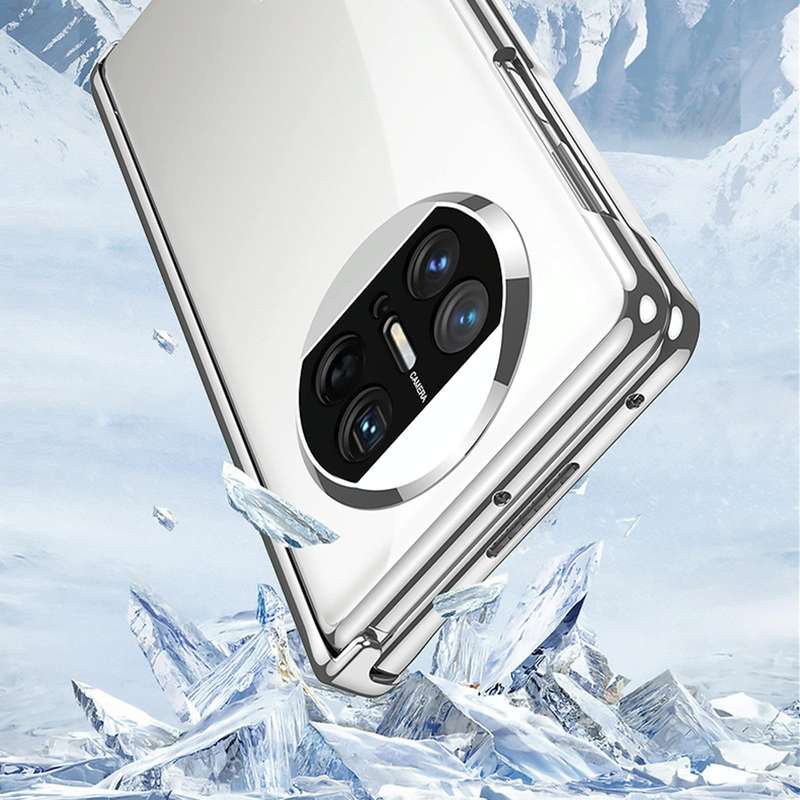 For Huawei Mate X3 GKK Integrated Hinge Folding Phone Case with Holder(Black)