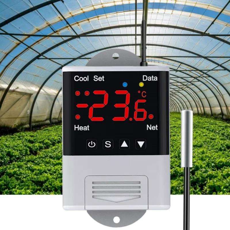 DTC-1201 NTC Sensor WiFi Intelligent Aquarium Fish Tank Hatch Central Air Conditioning Temperatur...
