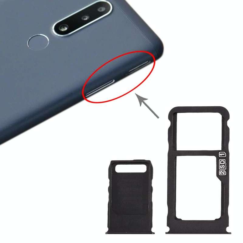 SIM Card Tray + SIM Card Tray + Micro SD Card Tray for Nokia 3.1 Plus (Blue)