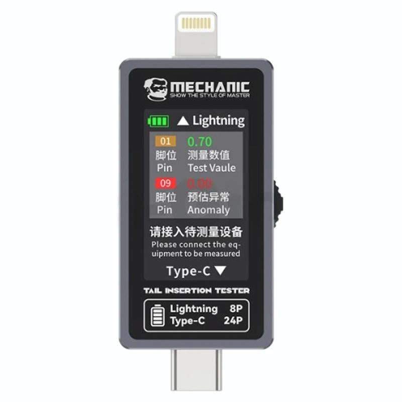 Mechanic T-824 Type-C to Lightning High Precision Digital Display Tail Insertion Tester