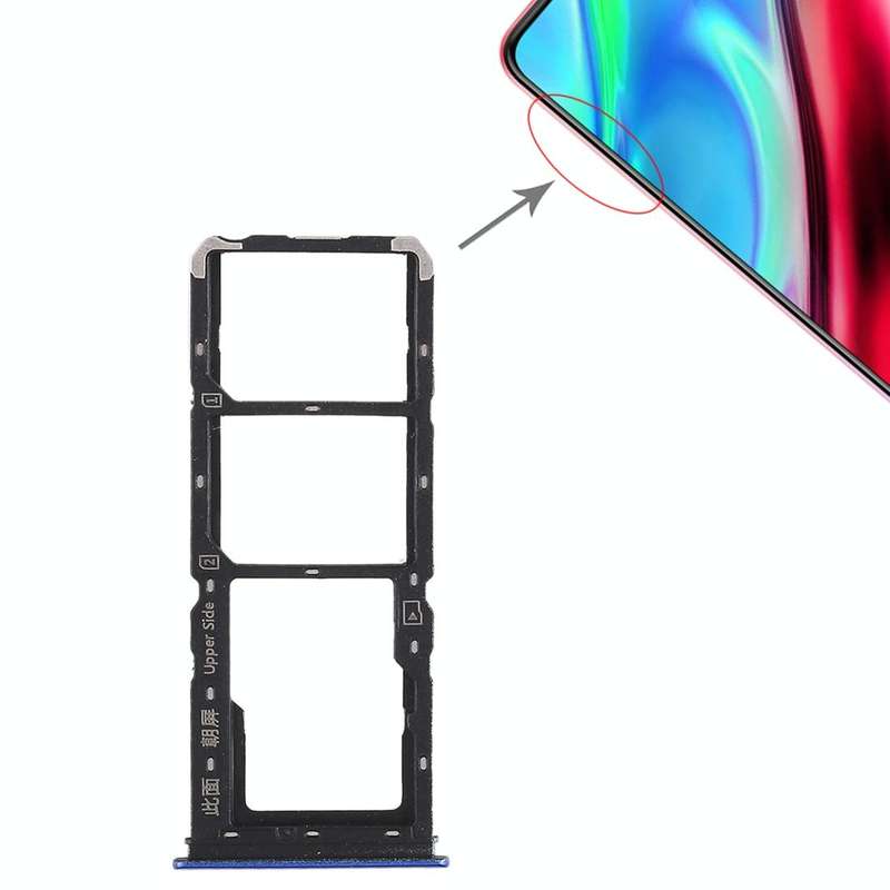 For Vivo Y93 2 x SIM Card Tray + Micro SD Card Tray (Blue)