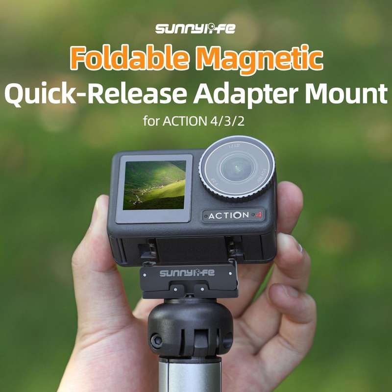 Sunnylife AD691 Magnetic Adapter Mount for DJI Action 2 / Osmo Action 3 / 4 (Black)