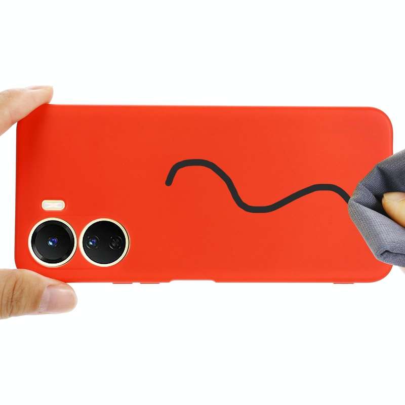 For vivo Y16 Pure Color Liquid Silicone Shockproof Full Coverage Phone Case(Red)