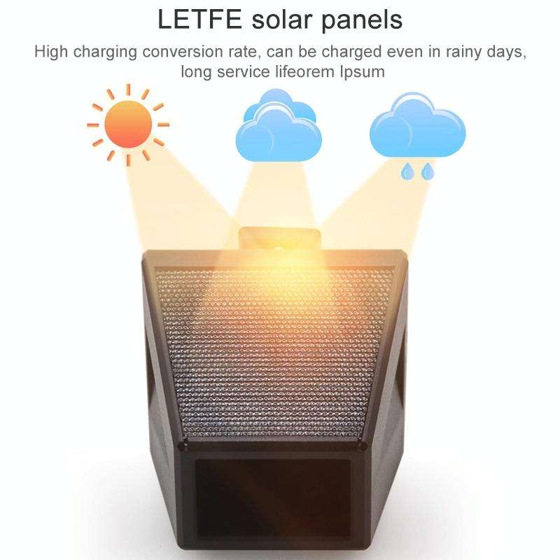 N911F 129dB Wireless Remote Control Solar Human Body Induction Sound Light Alarm