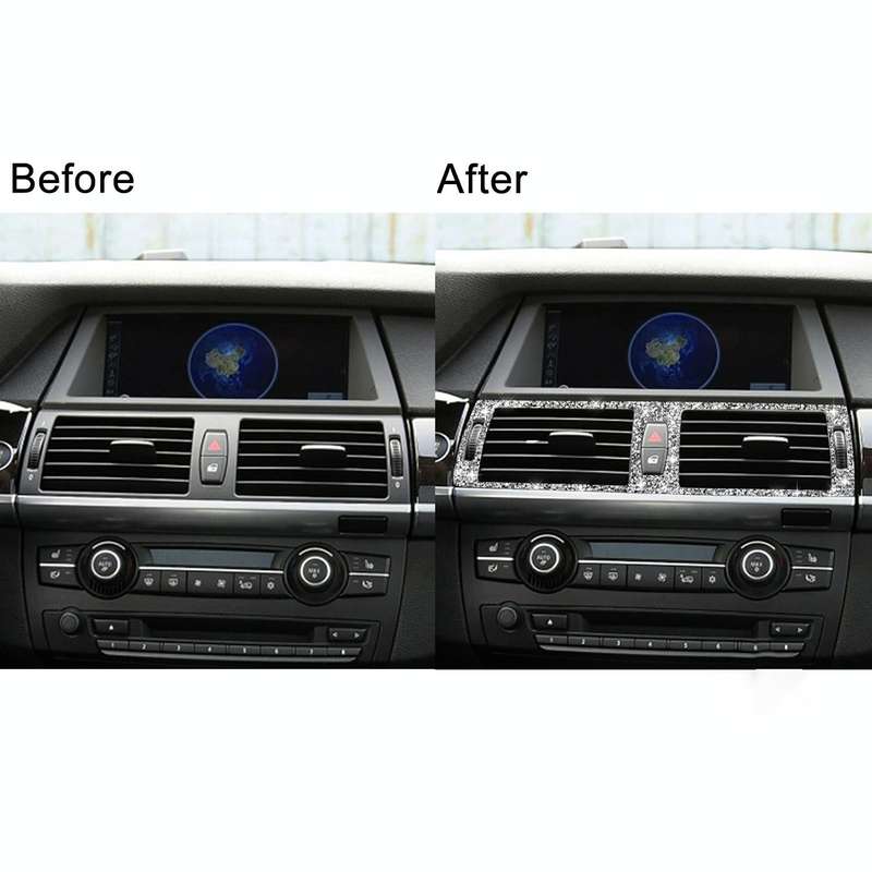 For BMW X5 E70 / X6 E71 2008-2013 Car Middle Air Outlet Diamond Decoration Sticker, Left and Righ...