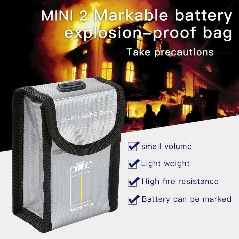 For DJI Mavic Mini 2 SE RCSTQ Battery Explosion-proof Bag Lithium Battery Storage Bag Drone Acces...