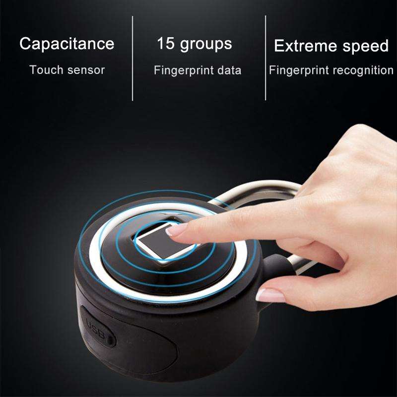 Waterproof Intelligent Bluetooth Fingerprint Padlock Remote Unlocking for iOS / Android(Silver)