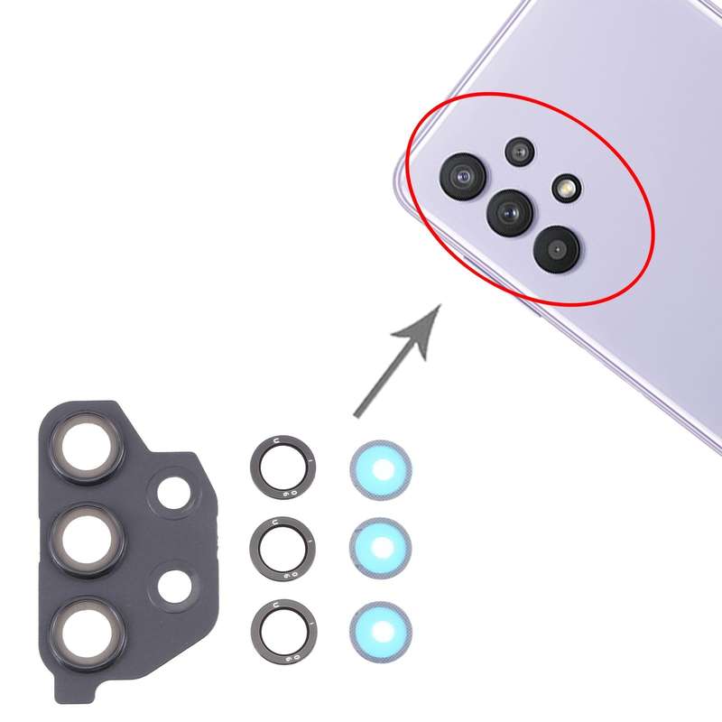 For Samsung Galaxy A32 5G SM-A326 10pcs Camera Lens Cover (Black)
