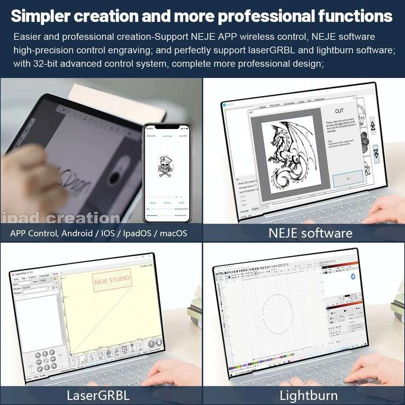 NEJE MASTER 3 Laser Engraver with N30820 Laser Module(EU Plug)