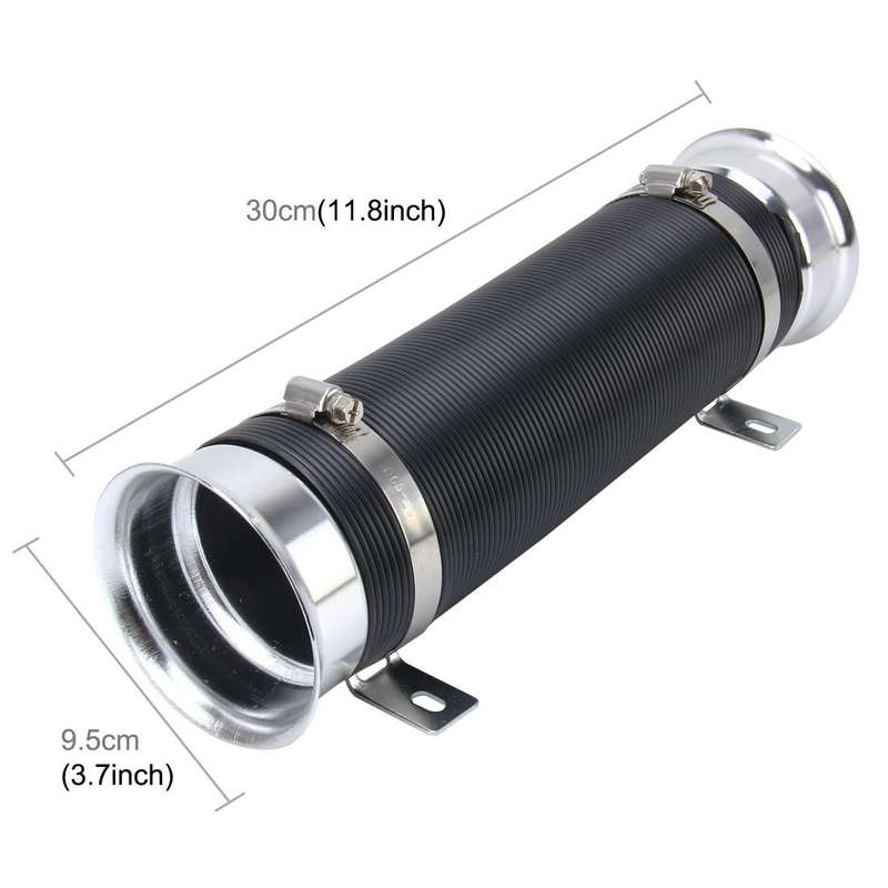 Car Auto Universal Tube Air Filter Adjustable Cold Air Injection Intake System Pipe Without Air F...