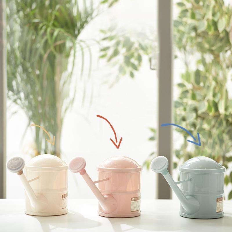 Home Gardening Watering Flowers Plastic Long Mouth Kettle(1.5L Beige)