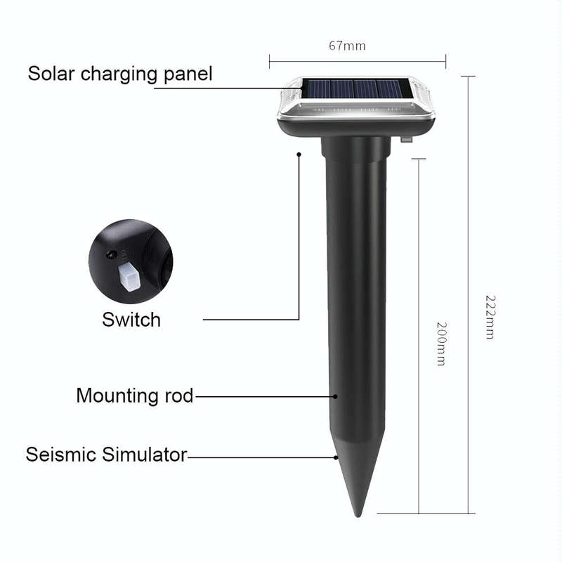 SJZ038 Outdoor Waterproof Solar Ultrasonic Rat Repeller Ultrasonic Animal Repeller, Color: Green