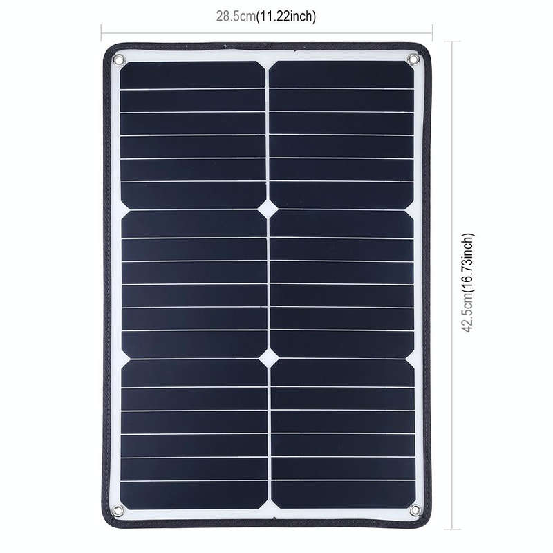 HAWEEL 3 PCS 20W Monocrystalline Silicon Solar Power Panel Charger, with USB Port & Holder & Tige...