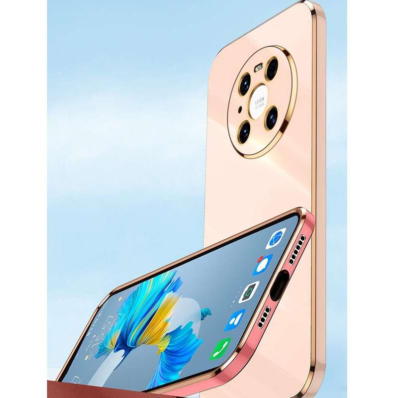 For Huawei Mate 40 Pro XINLI Straight 6D Plating Gold Edge TPU Shockproof Case with Ring Holder(B...