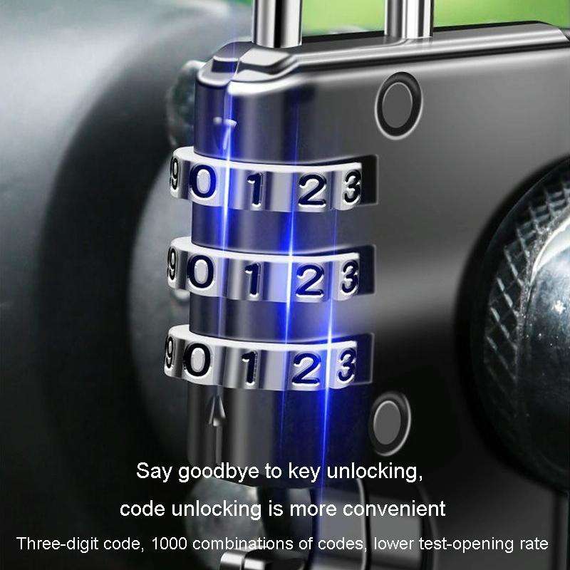 Motorcycle Helmet Anti-Theft Lock Fixed Helmet Combination Padlock, Color: Black