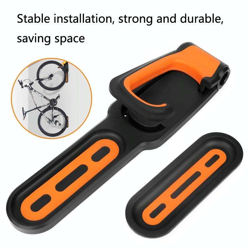 BG-R16 Bicycle Folding Wall Movable Hook Bicycle Mountain Bike Display Rack Parking Rack(Black Wh...
