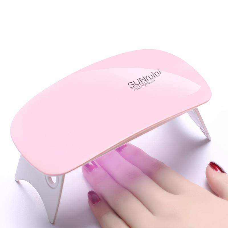 SUN mini 2 6W UV + LED USB Nail Lamp Fingernail Gel Curing Dryer(Pink)
