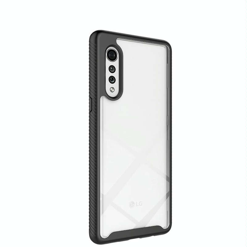 For LG Velvet Starry Sky Solid Color Series Shockproof PC + TPU Protective Case(Black)