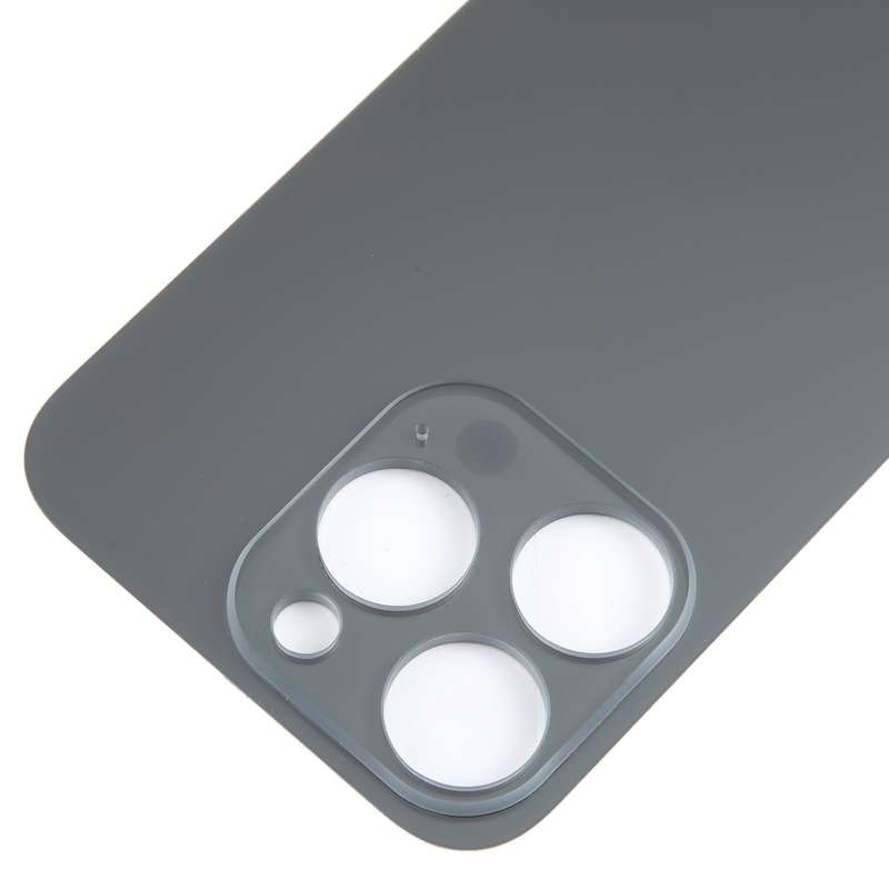 For iPhone 15 Pro Easy Replacement Big Camera Hole Glass Back Battery Cover(Black)