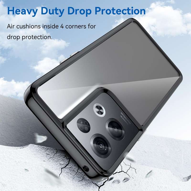 For OPPO Reno8 Pro India Colorful Series Acrylic + TPU Phone Case(Black)