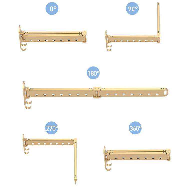 Clothes Rack Folding Telescopic Balcony Drying Rack Indoor Household Wall-Mounted Clothes Rail, C...