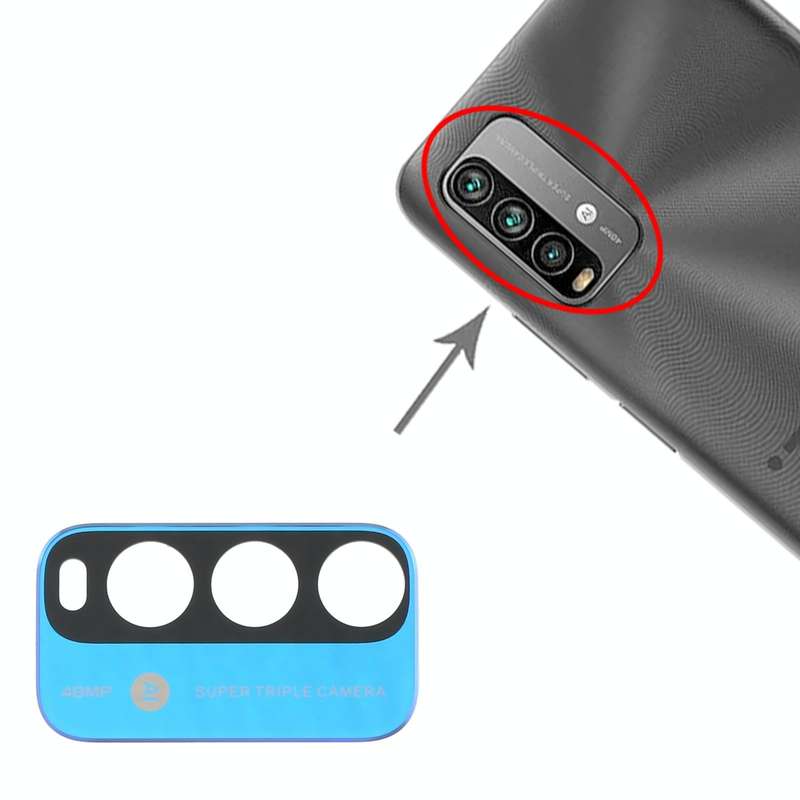 10 PCS Back Camera Lens for Xiaomi Redmi Note 9 4G M2010J19SC (Blue)