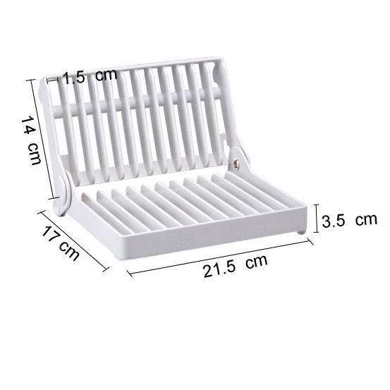 Foldable Dish Drip Rack Plate Holder(White)