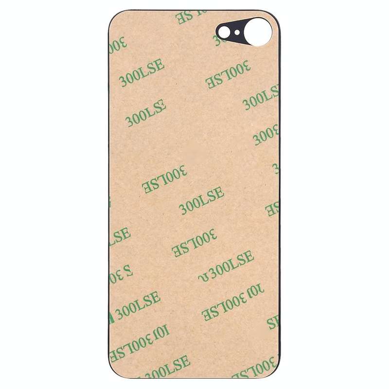 Easy Replacement Big Camera Hole Glass Back Battery Cover with Adhesive for iPhone 8(Black)