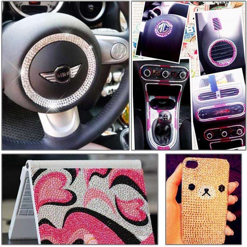 4mm Glitter Crystal Diamond Decoration / Shining Rhinestone Sticker for Car Sticker & Cell Phone ...