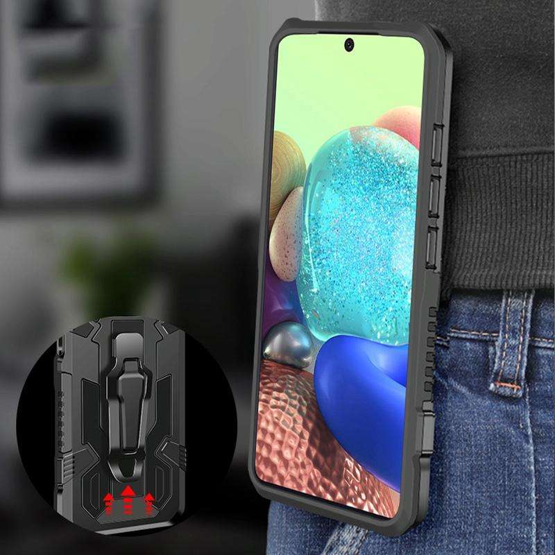 For Samsung Galaxy A71 Armor Warrior Shockproof PC + TPU Protective Case(Black)
