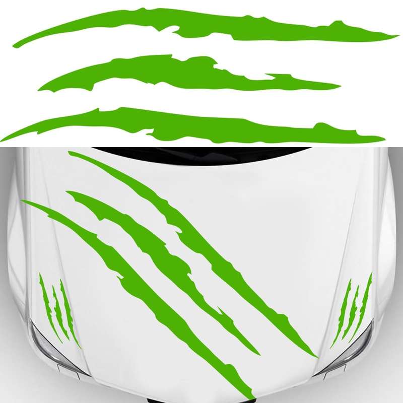 D-865 Claw Scratches Pattern Car Modified Decorative Sticker(Green)