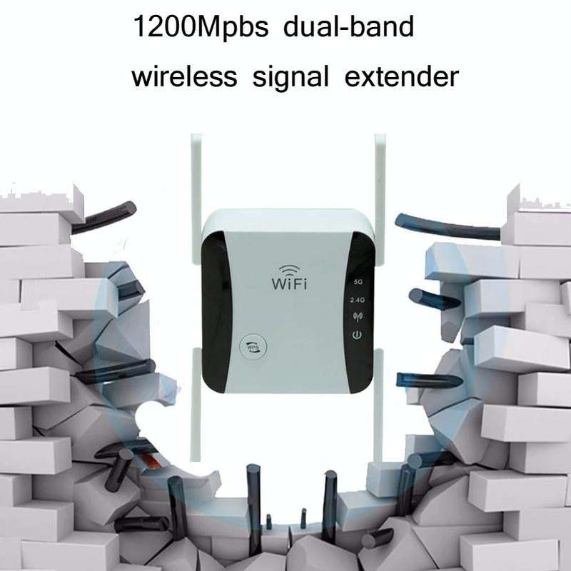 KP1200 1200Mbps Dual Band 5G WIFI Amplifier Wireless Signal Repeater, Specification:UK Plug(White)